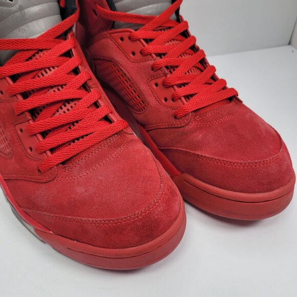 Air Jordan 5 Retro 2017 Men's Red Suede Sneakers 136027-602 US Size 12 - Picture 7 of 9
